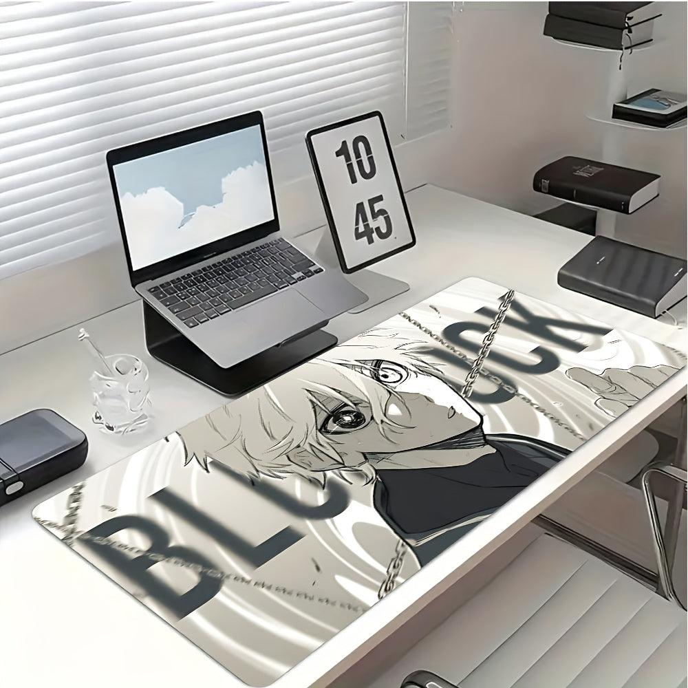 Blue Lock Gaming Mouse Pad – Non-Slip Rubber Base, Washable Desk Mat
