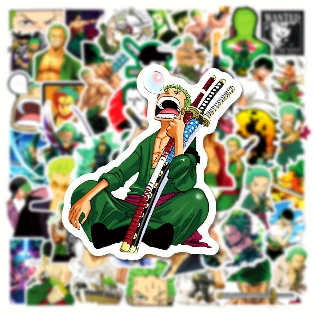50 PCS Officially Licensed One Piece Roronoa Zoro Anime Stickers