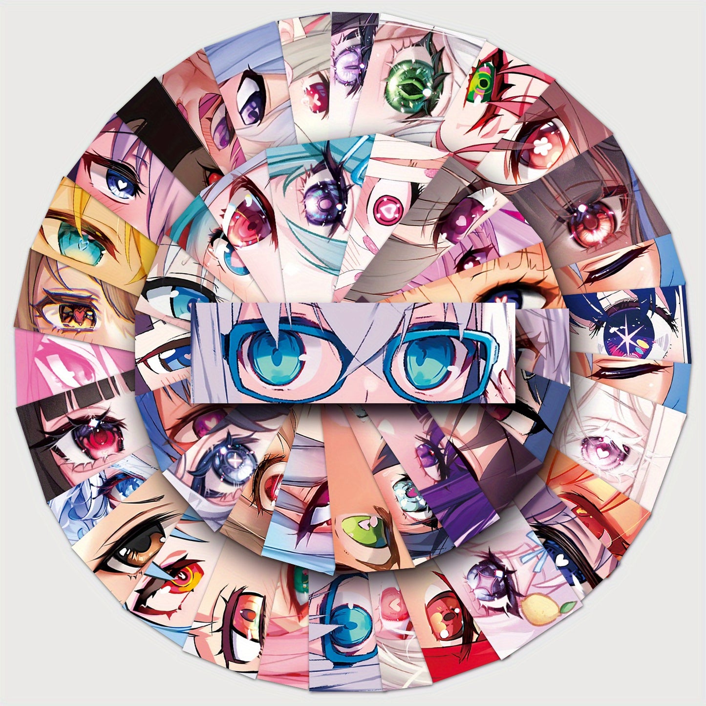 50 PCS Vinyl Anime Eyes Stickers – Reusable Self-Adhesive Cartoon Decals