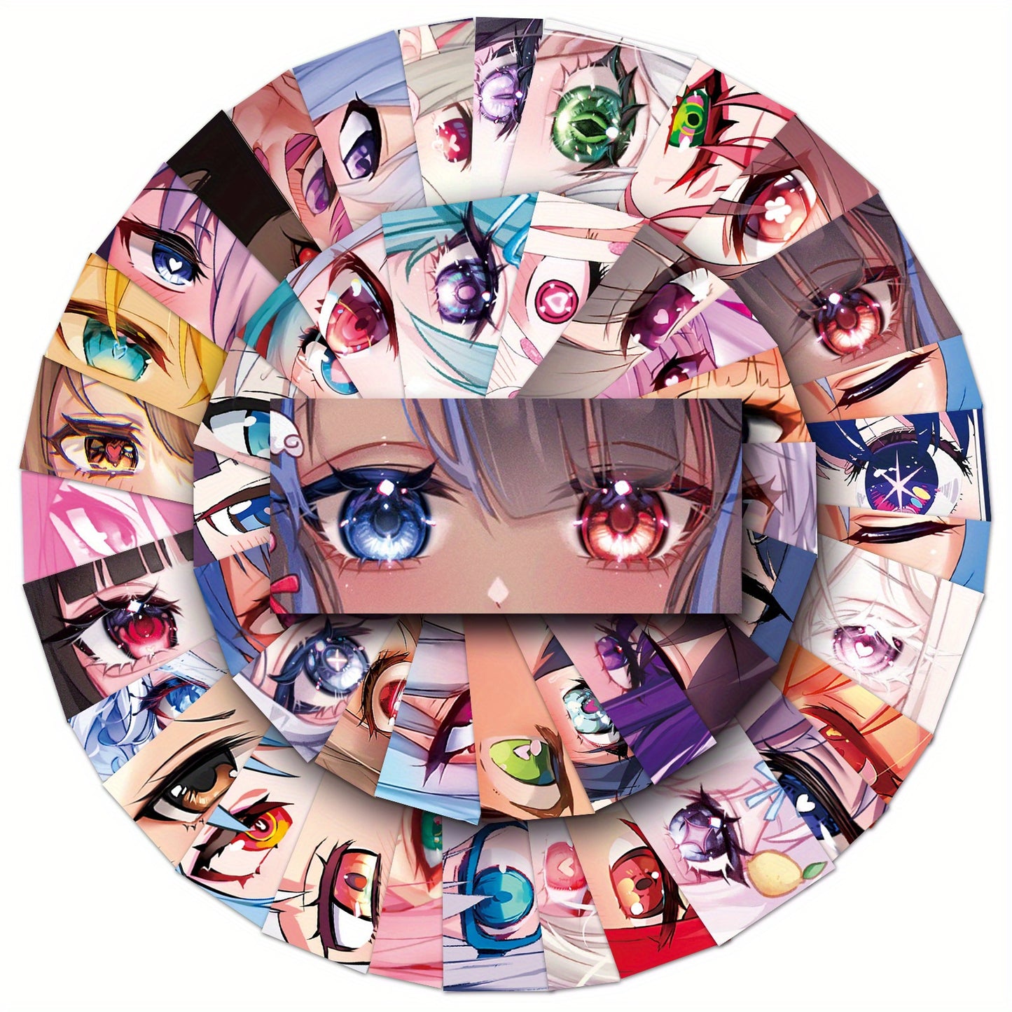 50 PCS Vinyl Anime Eyes Stickers – Reusable Self-Adhesive Cartoon Decals