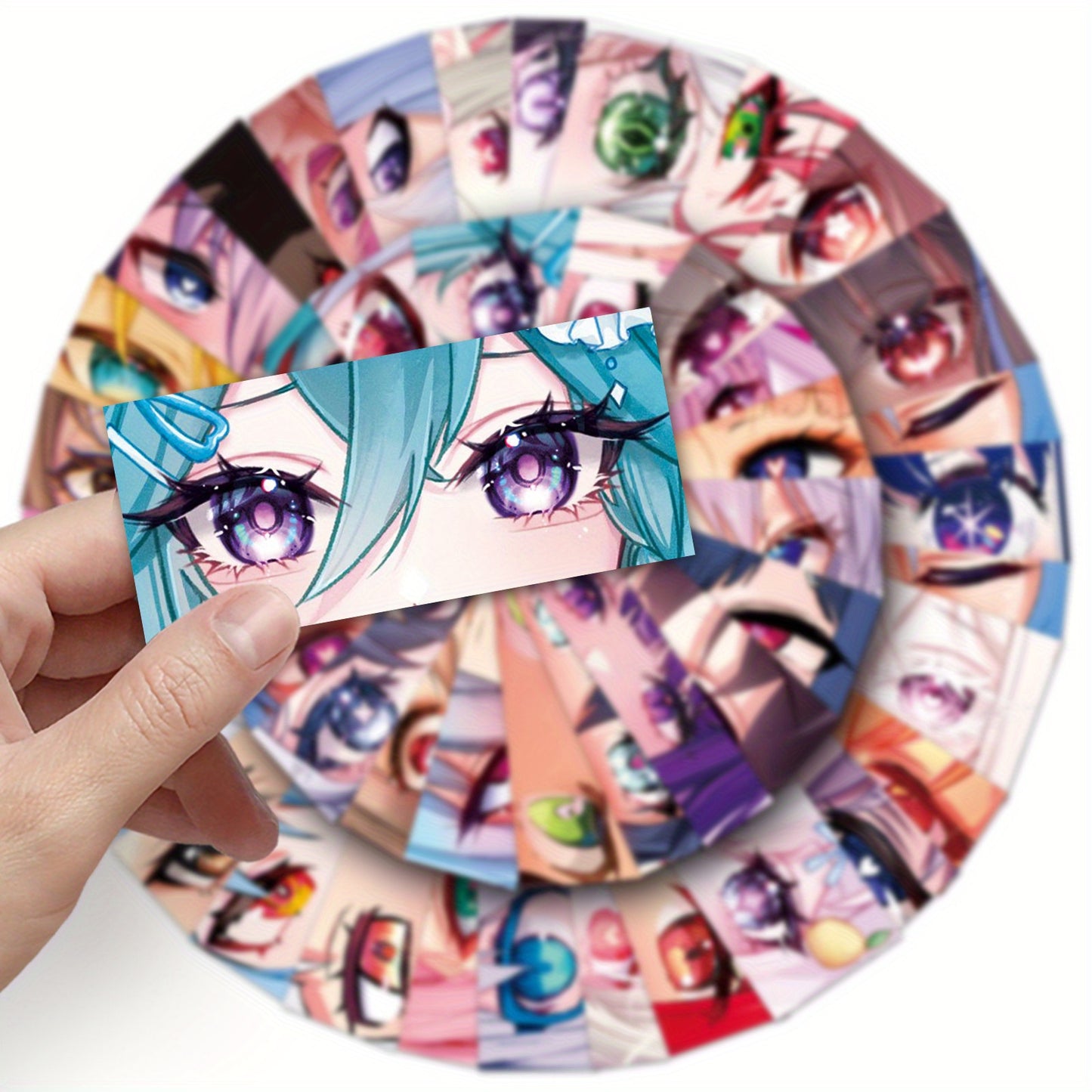 50 PCS Vinyl Anime Eyes Stickers – Reusable Self-Adhesive Cartoon Decals