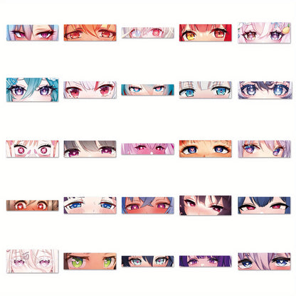 50 PCS Vinyl Anime Eyes Stickers – Reusable Self-Adhesive Cartoon Decals