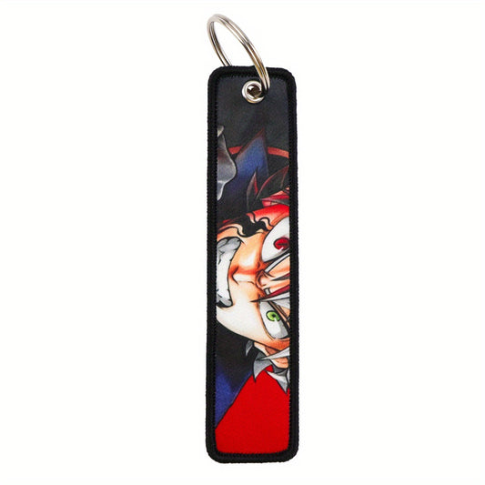 Anime-Inspired "NEVER GIVE UP" Keychain – Durable Iron Key Tag Holder