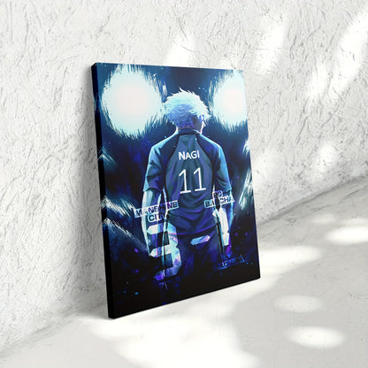 Blue Lock Nagi Seishiro Framed Canvas Art – 2D Flat Anime Painting for Bedroom, Living Room, or Office Decor