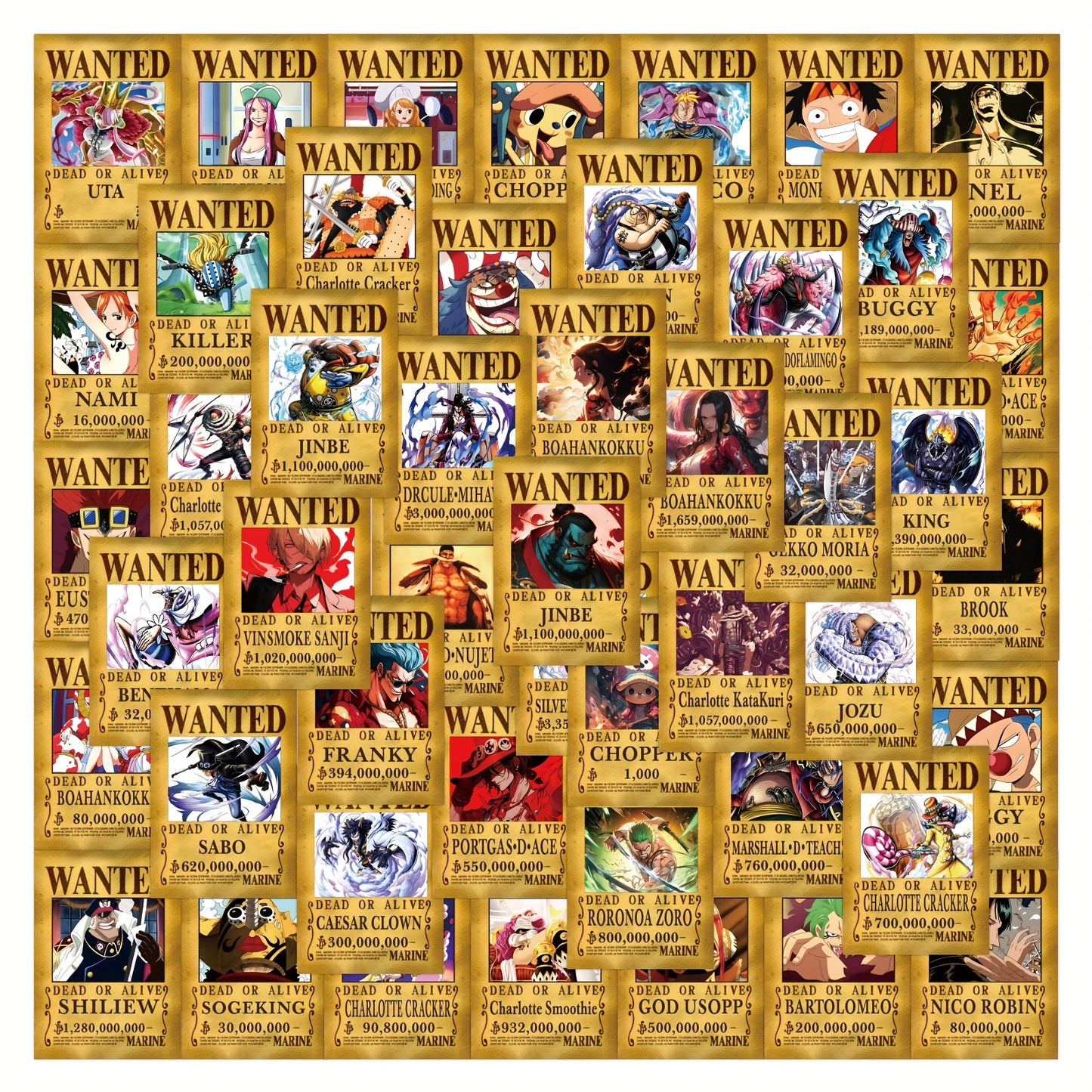 55 PCS One Piece Luffy Stickers – Creative Self-Adhesive PVC Stickers