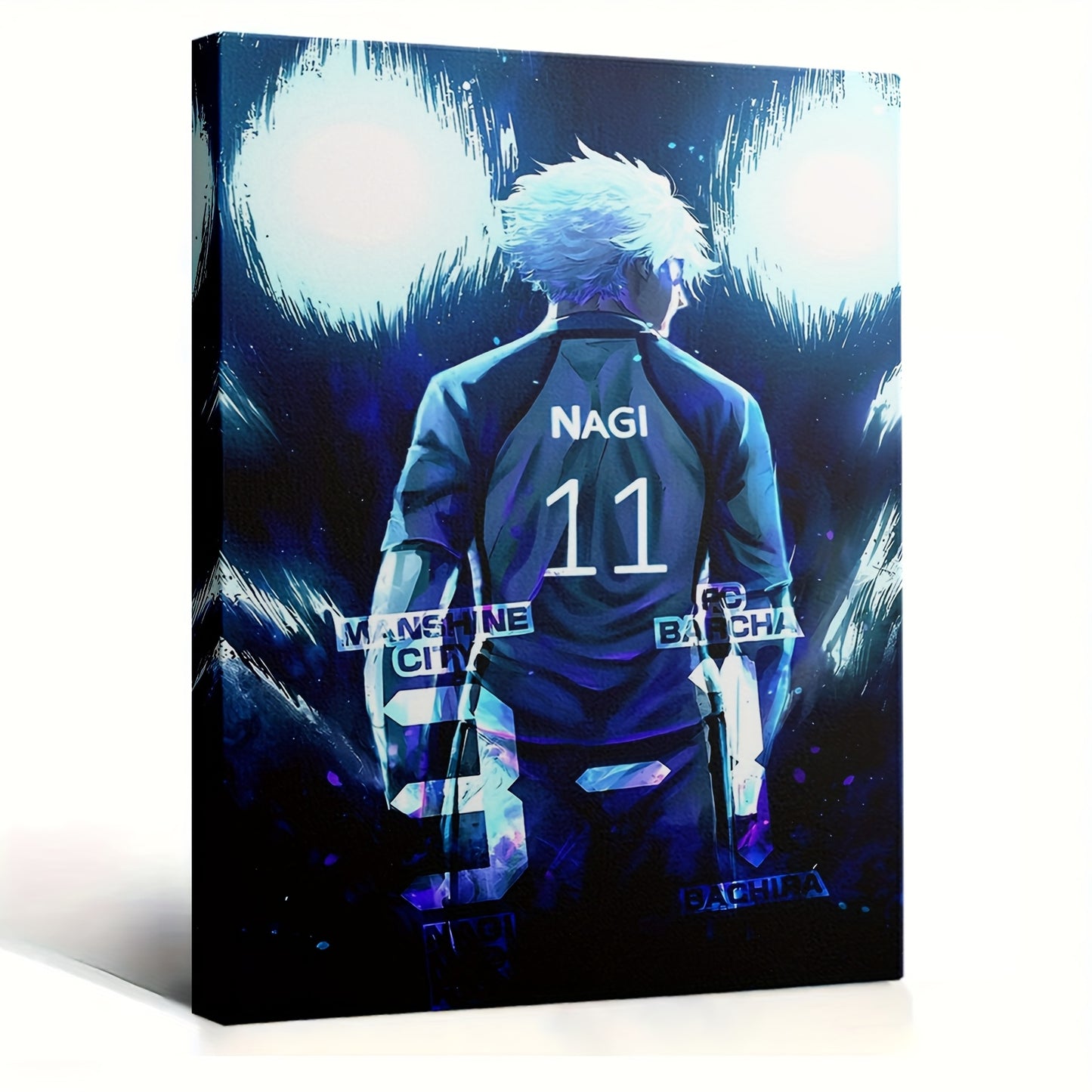 Blue Lock Nagi Seishiro Framed Canvas Art – 2D Flat Anime Painting for Bedroom, Living Room, or Office Decor