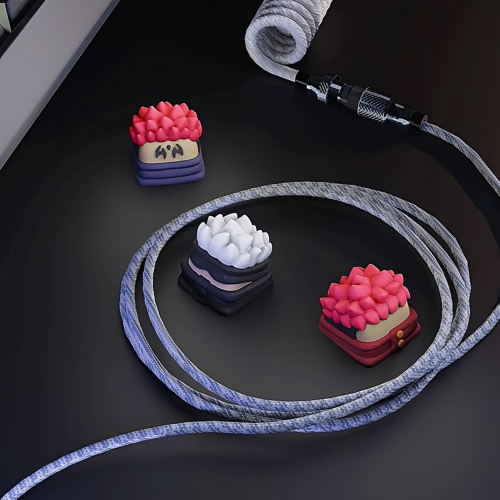 Anime Keycaps Set – Gojo, Itadori & Sukuna, Pastel Pink