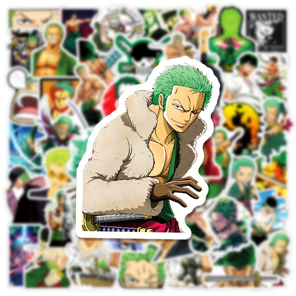 50 PCS Officially Licensed One Piece Roronoa Zoro Anime Stickers