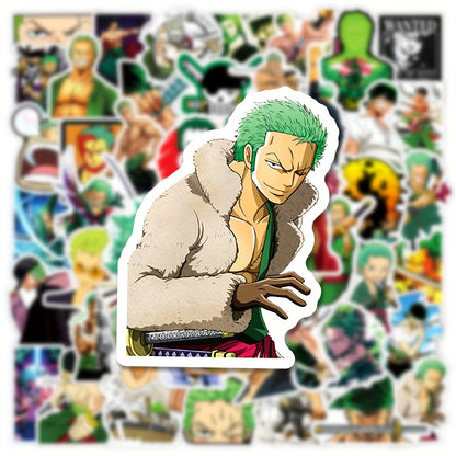 50 PCS Officially Licensed One Piece Roronoa Zoro Anime Stickers