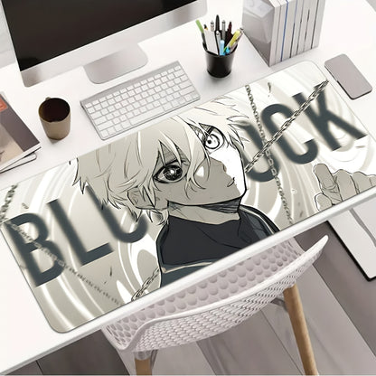 Blue Lock Gaming Mouse Pad – Non-Slip Rubber Base, Washable Desk Mat