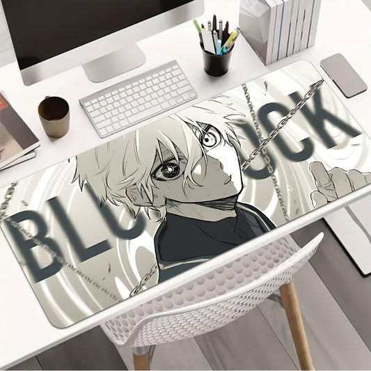 Blue Lock Gaming Mouse Pad – Non-Slip Rubber Base, Washable Desk Mat