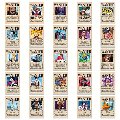 50 PCS One Piece Bounty Order Stickers – High-Quality Reusable PVC Stickers with Glitter and Glossy Finish