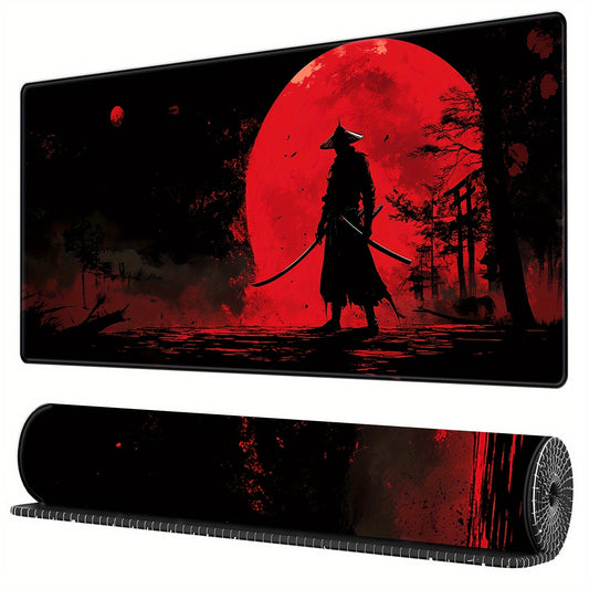 Japanese Samurai Large Gaming Mouse Pad – Non-Slip Rubber Desk Mat