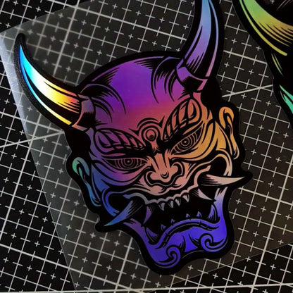 3 PCS Prajna Mask Laser Engraved Premium Vinyl Stickers