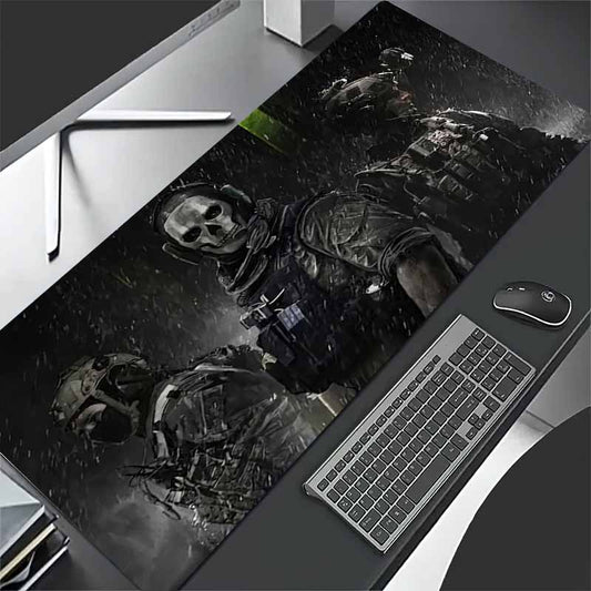 Skull Soldier Gaming Mouse Pad – Washable Non-Slip Rubber Desk Mat with Tactical Artwork
