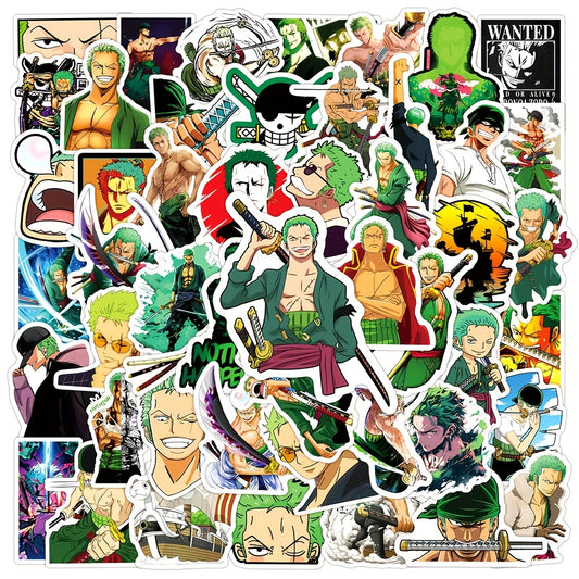 50 PCS Officially Licensed One Piece Roronoa Zoro Anime Stickers