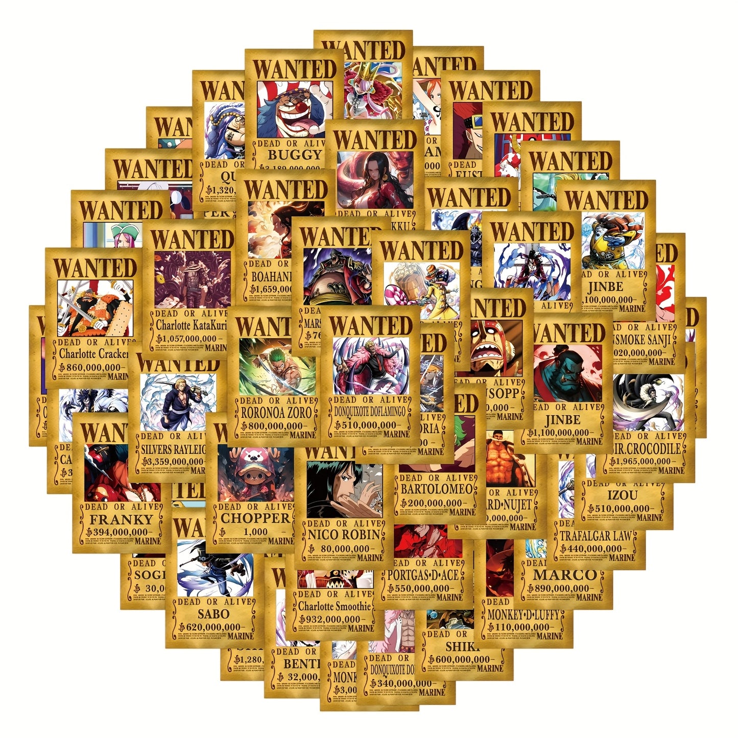 55 PCS One Piece Luffy Stickers – Creative Self-Adhesive PVC Stickers