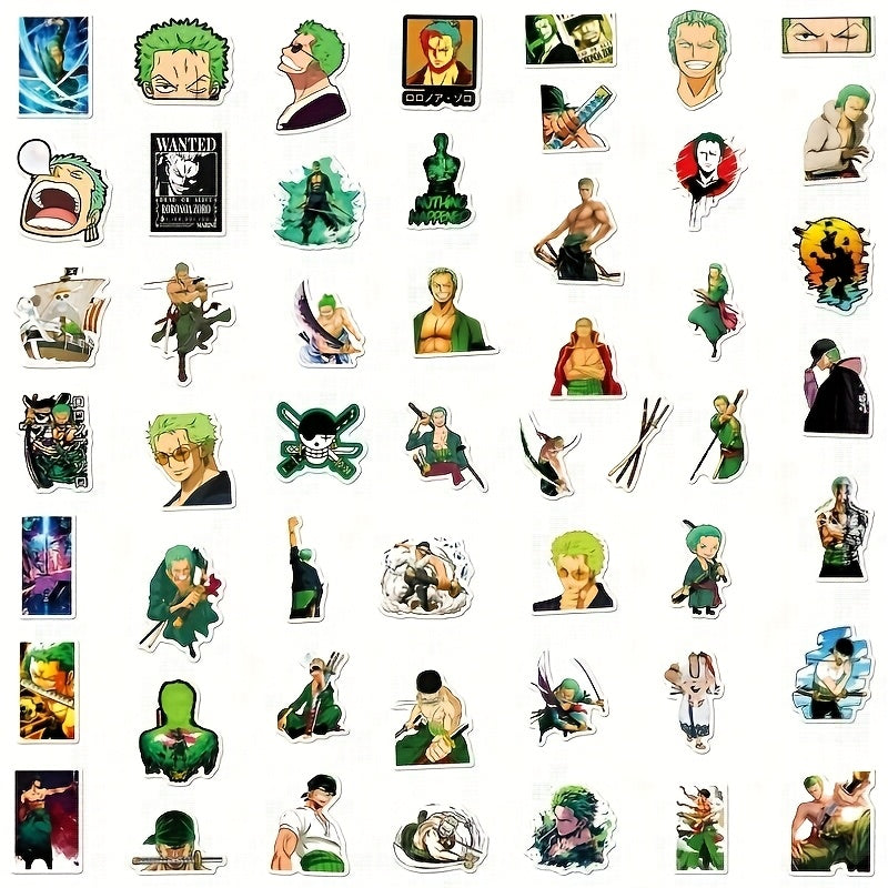 50 PCS Officially Licensed One Piece Roronoa Zoro Anime Stickers