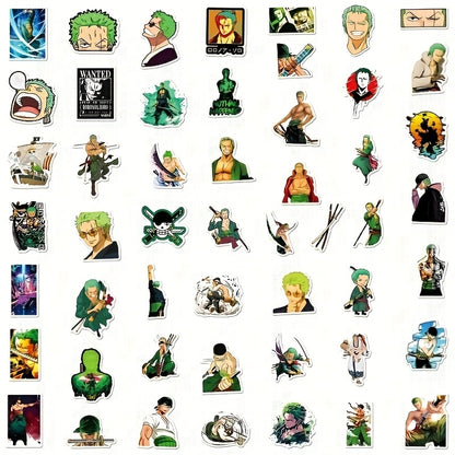 50 PCS Officially Licensed One Piece Roronoa Zoro Anime Stickers